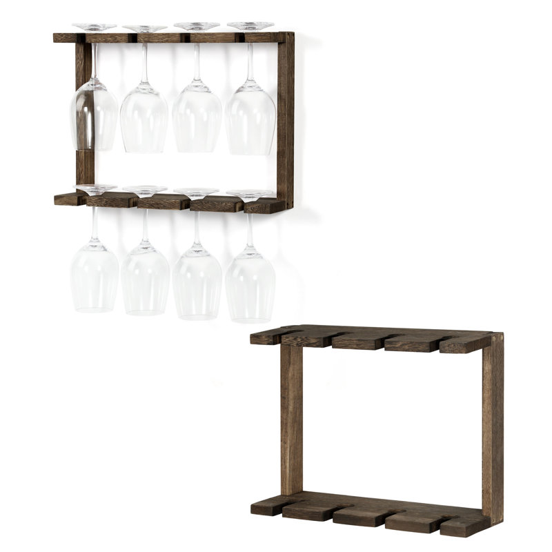 Rangement mural pour porte-verres à vin et porte-verres à vin en bois