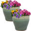 Pot de fleurs extérieur rond en céramique Ailynn - gris-215457971-215457970