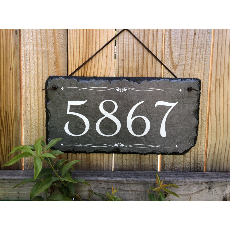 Plaque d'adresse murale 1 ligne Personalized Home, Sans trou, H 6 po x l 12 po