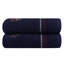 Ensemble de serviettes luxueuses 100% coton, 19,7 po x 35,4 po | 450 g / m², motif brodé | Bleu foncé et rouge avec accents blancs et beiges | Lavable à la machine, doux et absorbant pour la maison ou le spa-477769152