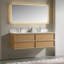 Wall Mounted Single Double Vanity Bathroom Vanity With Solid Surface Top-1082490317