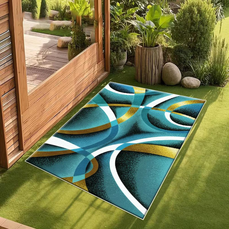 Geometric Pattern Area Rug, Soft And Lightweight, Suitable For All Seasons, Easy To Maintain And Easy To Clean, Machine Washable Carpet Floor Mat, Suitable For Living Room, Bedroom, Hallway, Balcony, Office, Room Decor, Home Decor, Outdoor Decor