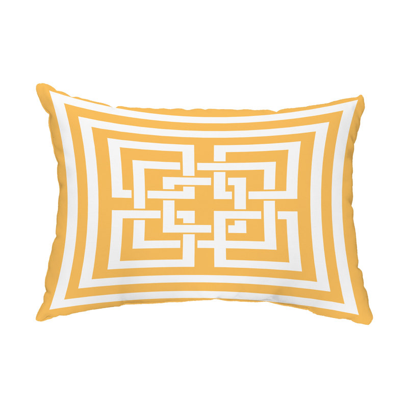 Greek New Key Outdoor Rectangular Pillow Cover & Insert, Yellow