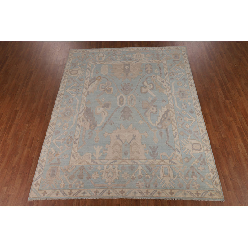 Tapis bleu pâle Oushak