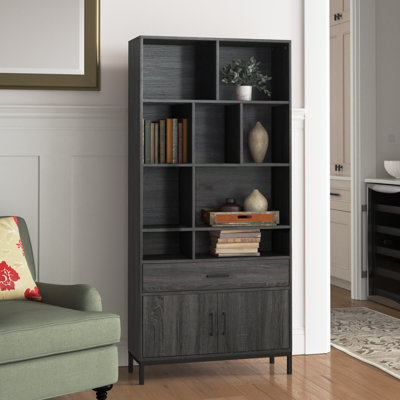  CUBE UNIT BOOKCASE CONTEMPORARY DESIGN FAUX WOOD STORAGE SPACE two cabinets