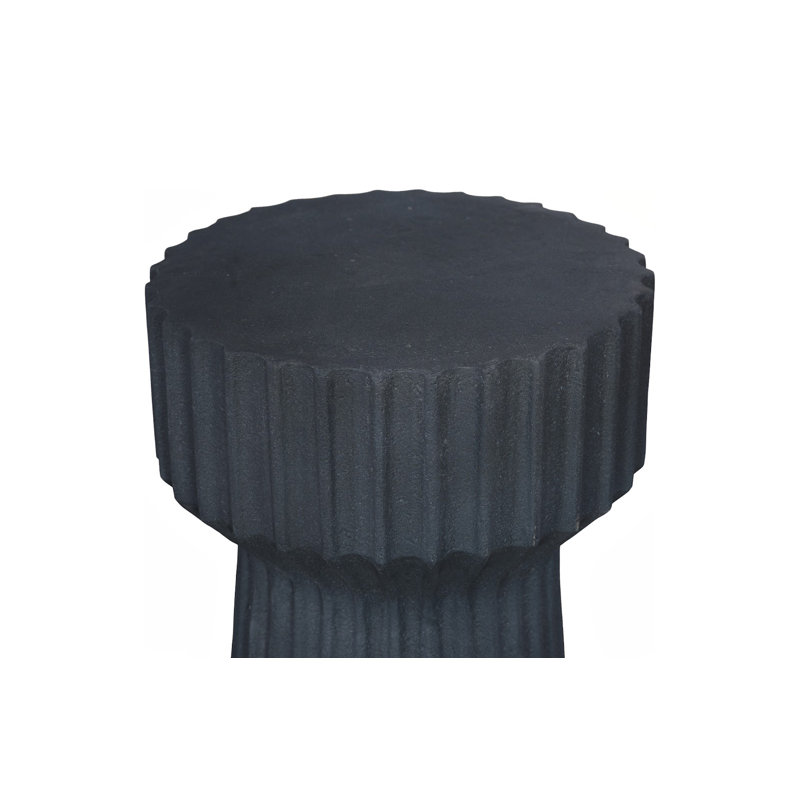Vetra Side Table, Charcoal Stone, Black