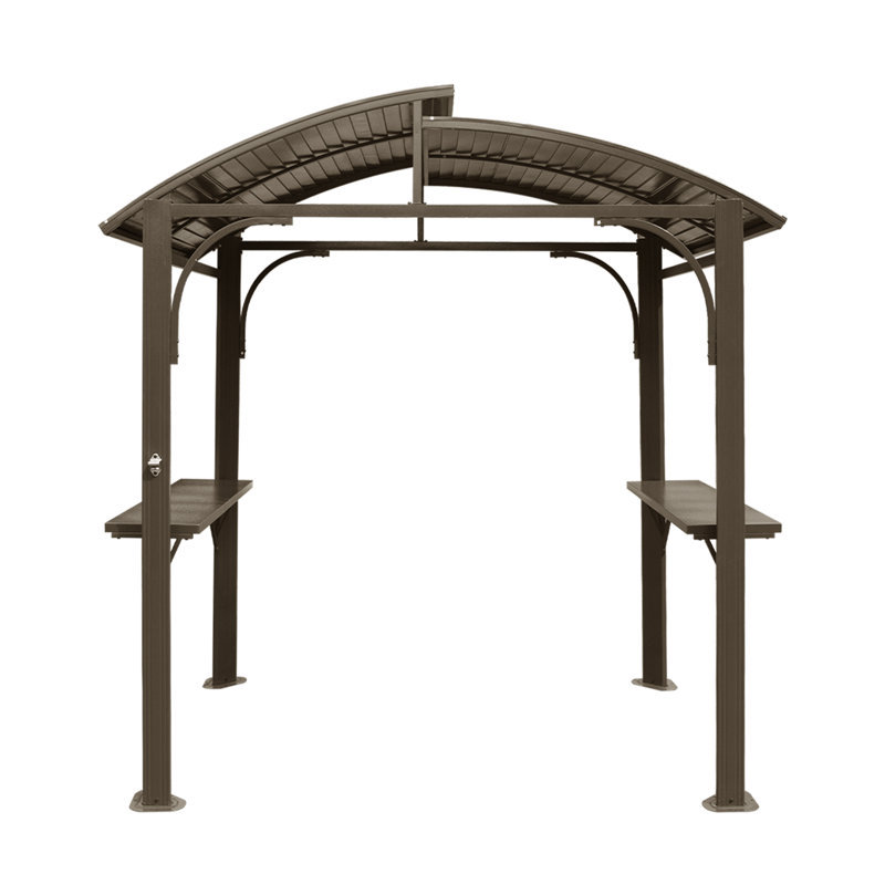 8 Ft. W Galvanized Metal Gazebo, Brown