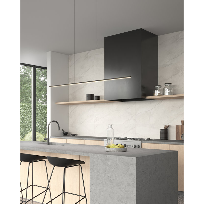 Îlot de cuisine 1 lumière Vega Minor, H 122,5 po x l 60 po x P 1,5 po, Noir