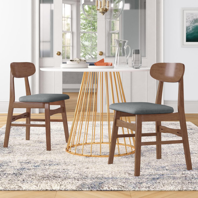 Caveney 18.31'' H Upholstered Side Chair, Dark Gray