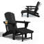 Fauteuil Adirondack inclinable pliant en PEHD avec foyer et repose-pieds coulissants (ensemble de 4)-953936806-953936810