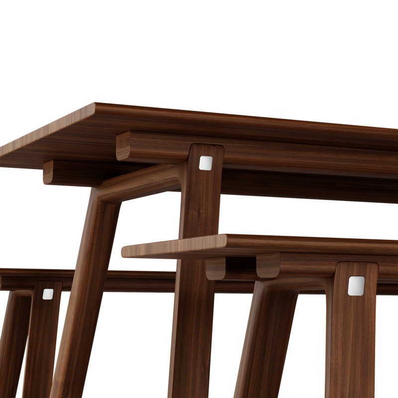 T & B Solid Oak Dining Table, Walnut Dark