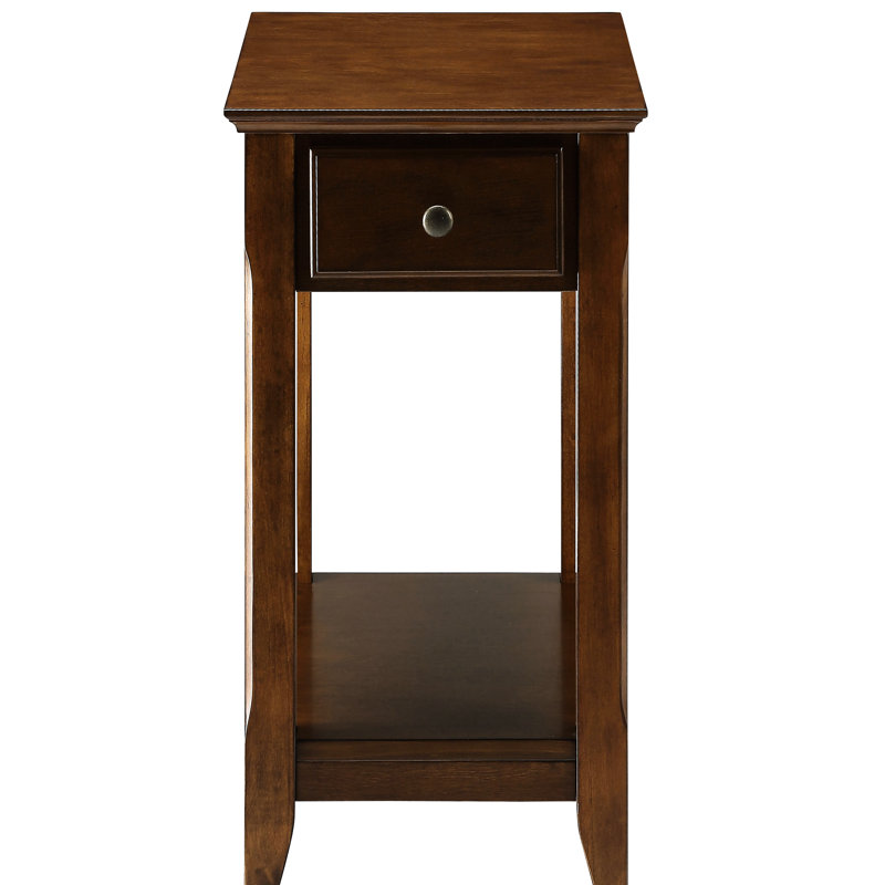 Table d'appoint en noyer - faite de bois massif et de meubles fonctionnels de style rectangulaire avec option de style transitionnel pour l'intérieur
