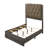 Fabric & Rustic Gray Oak Finish Bed