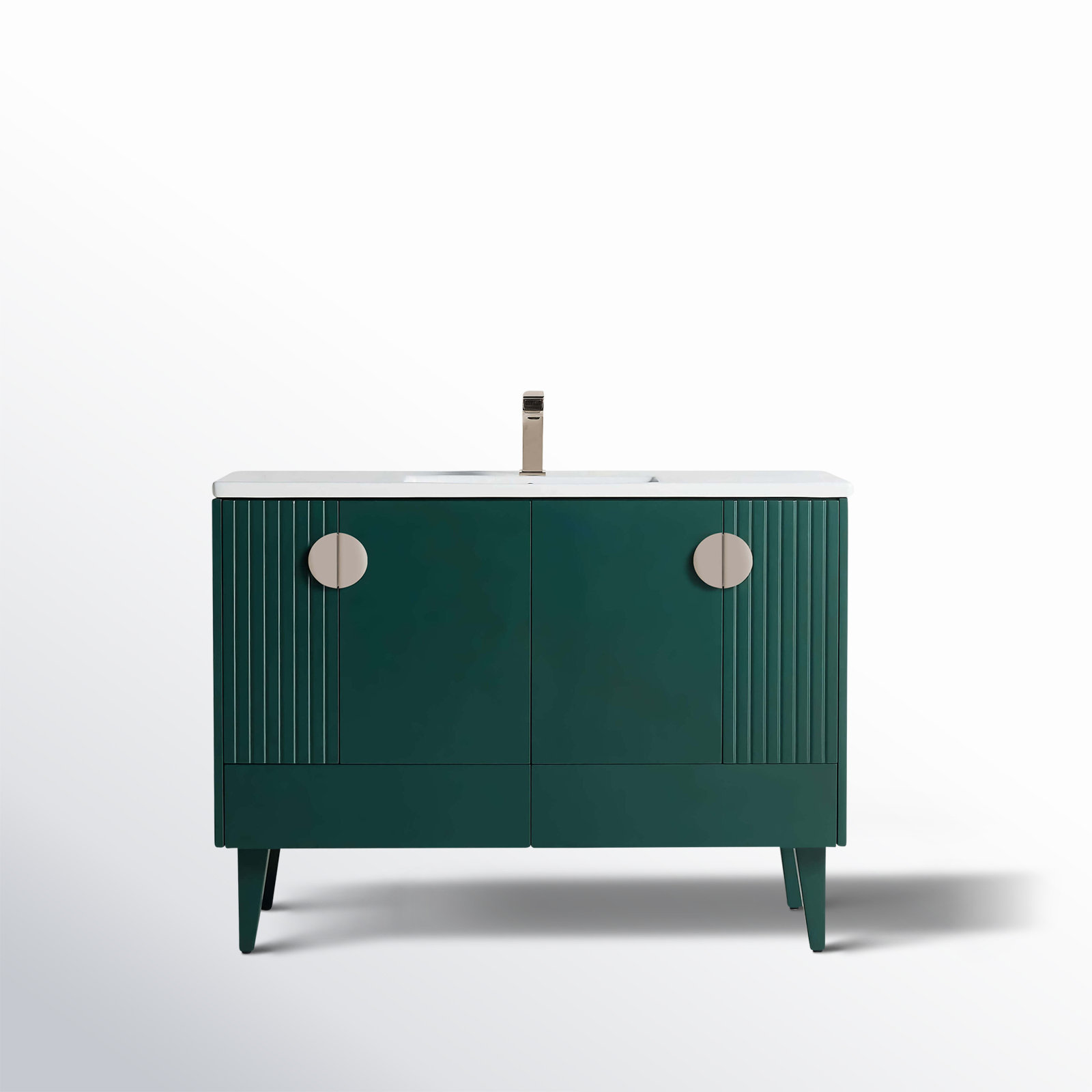 Saimah 48'' Single Bathroom Vanity, Green, Satin Nickel