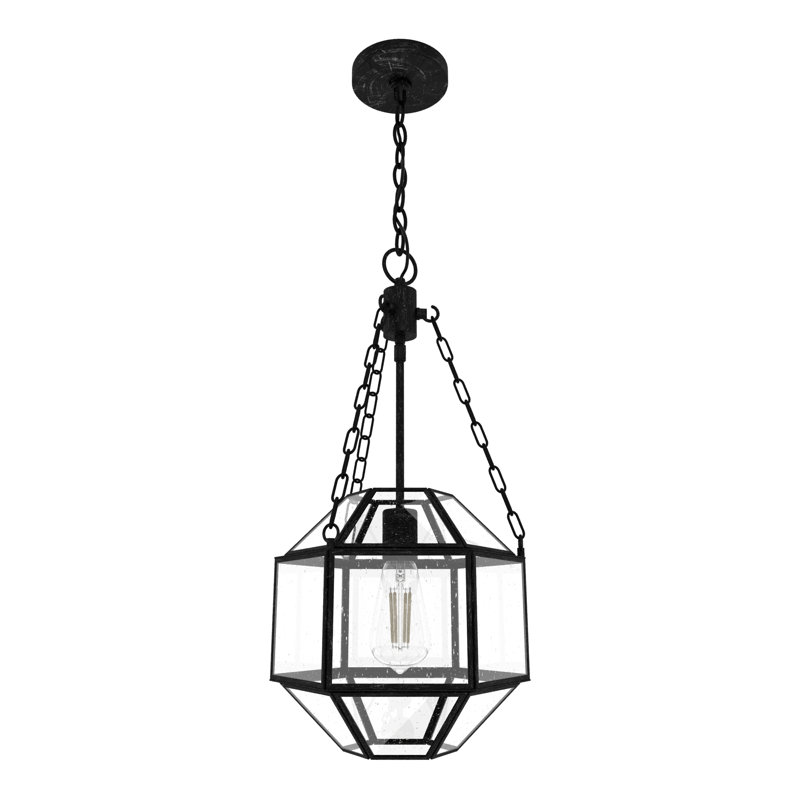 Indria 1 - Light Single Geometric 11 inch Pendant, Rustic Iron