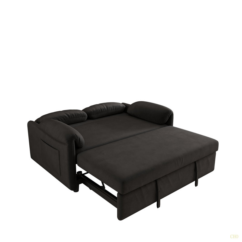 Conception centrée sur le canapé: canapé-lit en velours de 54 pouces à double usage - un lit escamotable élégant pour votre salon