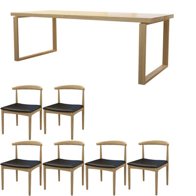 Nordic style solid wood dining table set