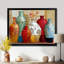 «Boho Plants Moroccan Vases - Morocco Pottery», reproduction d'art sur toile rouge-1846054077-1846054078-1846054067