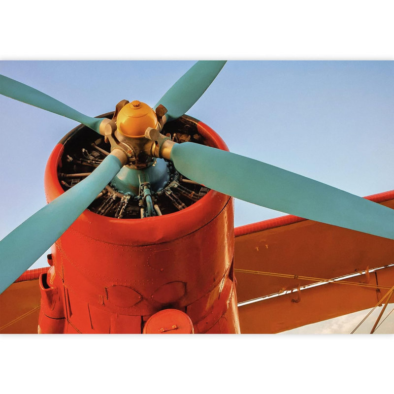 Antique, rétro, années 1950, avion de chasse rouge, avion, photographie de véhicule, papier peint, L 66 po x l 96 po