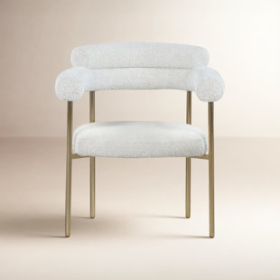 Boucle Upholstered Arm Chair (Set of 2)