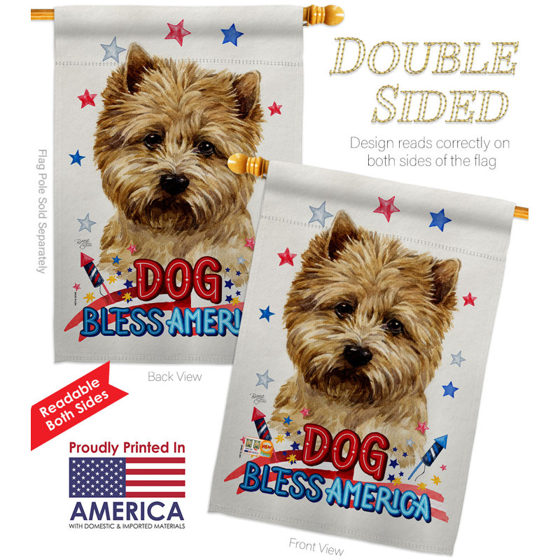 Drapeau de maison patriotique en polyester 40 x 28 po Cairn Terrier