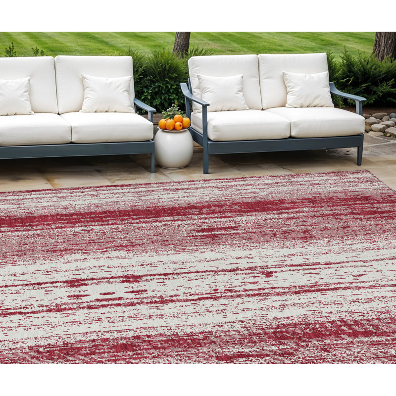 Tapis intérieur lavable rayé ivoire 10 pi x 14 pi