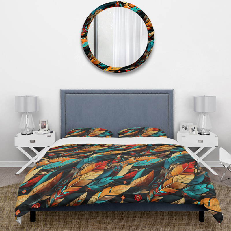 Ensemble de housse de couette à motif tribal, Housse de couette pour grand lit et 2 taies décor