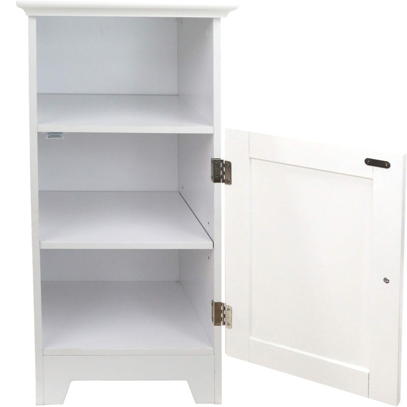  Shaker Style Single Door Cabinet, Bathroom Storage Organizer, White