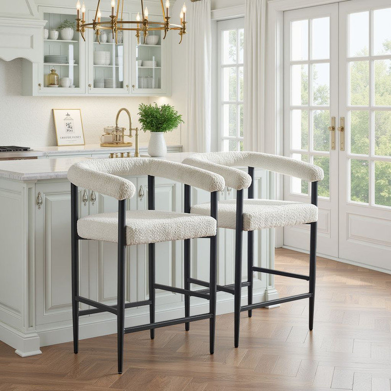 Ensemble de 2 tabourets de bar Modern, White