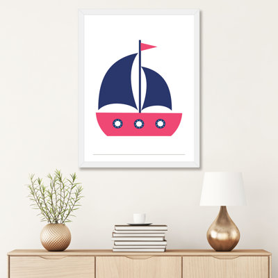 Bateau, conception nordique - impression d'art graphique