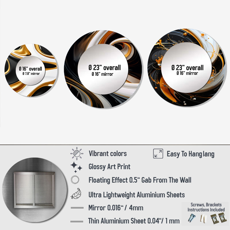 Gavrilla Metal Round Mirror