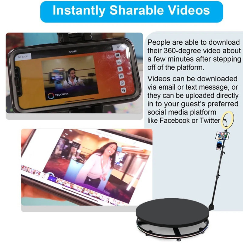 Automatic 360 Photo Booth 360 Spinner & Flight Case 360 Video Booth Machine