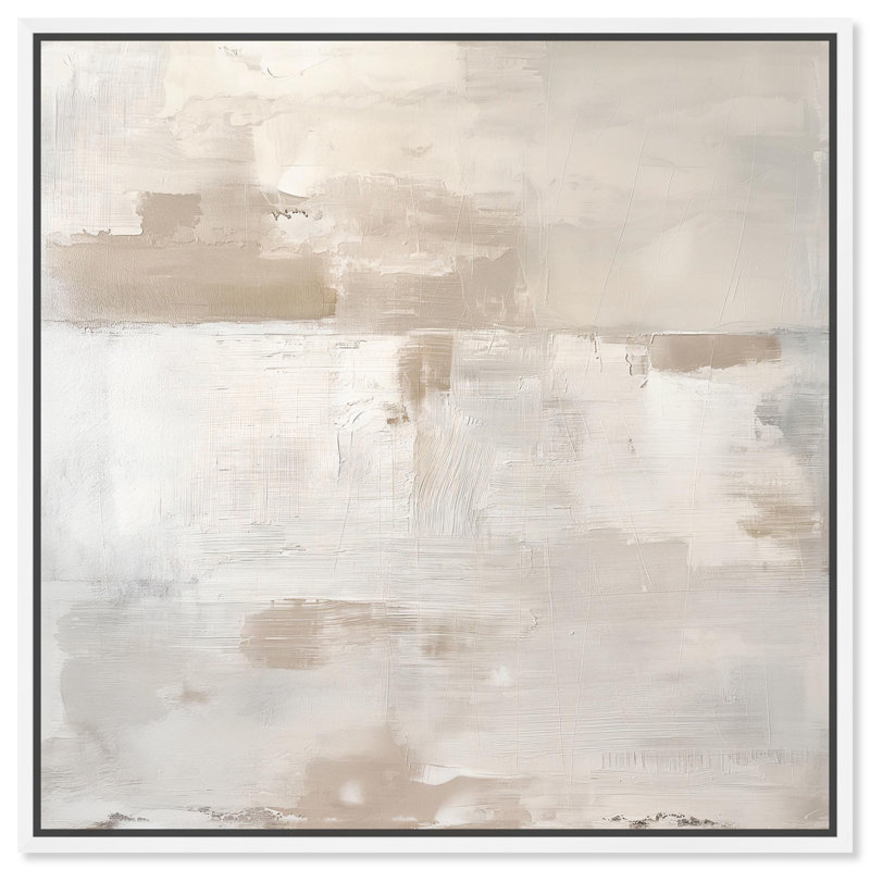 Arid Hues (I) Canvas Minimalist Abstracts by Art Remedy, 41" H x 41" W x 1.8" D, White Floater Framed