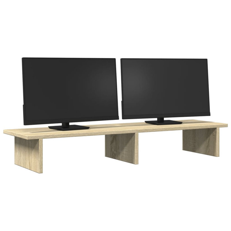 Shiyu Manufactured Wood Monitor Stand, 15cm H x 100cm W x 27cm D, Sonoma Oak