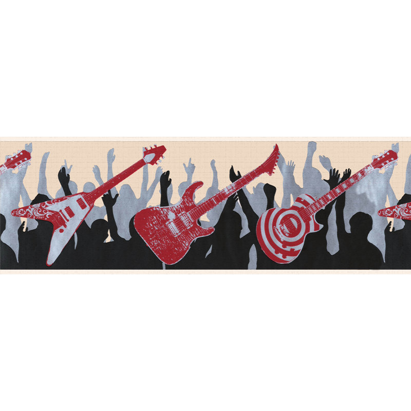 Bordure de papier peint à peindre L 15 pi x l 7 po Guitars