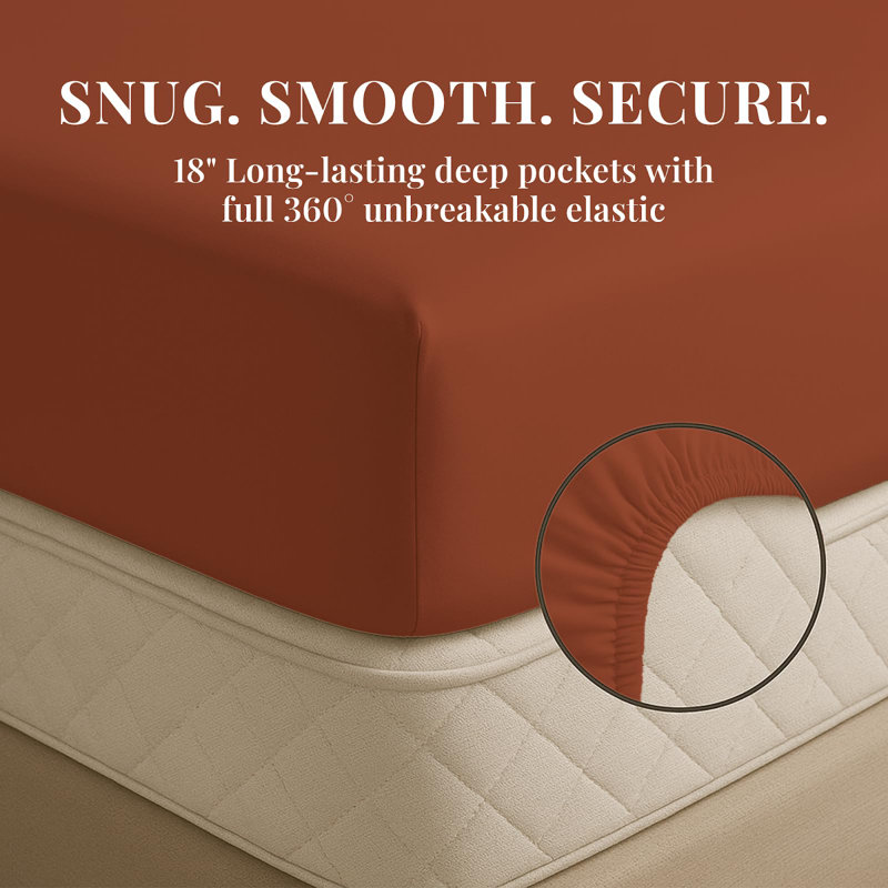 Premium Rayon From Bamboo Blend Sheet Set With Deep Pockets, Cooling and Breathable, Navajo