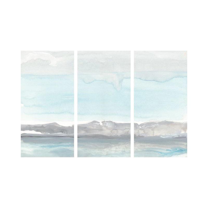 «Gray Horizon», ensemble d'art mural sur toile tendue (ensemble de 3)