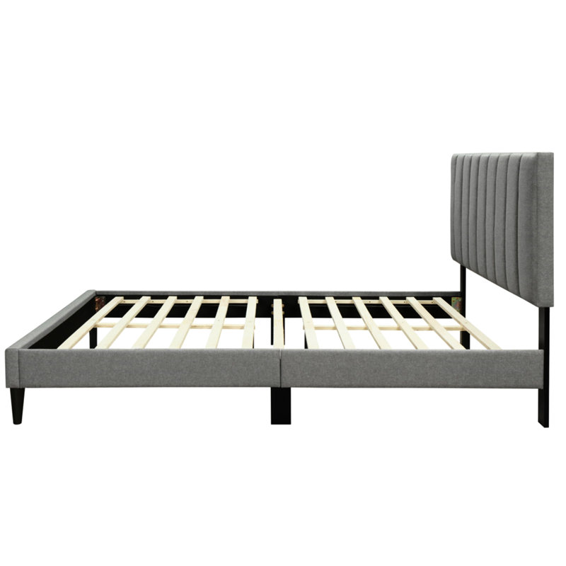 Lit simple dans une boîte avec option - tête de lit grise et élément tapissier activé par canal
