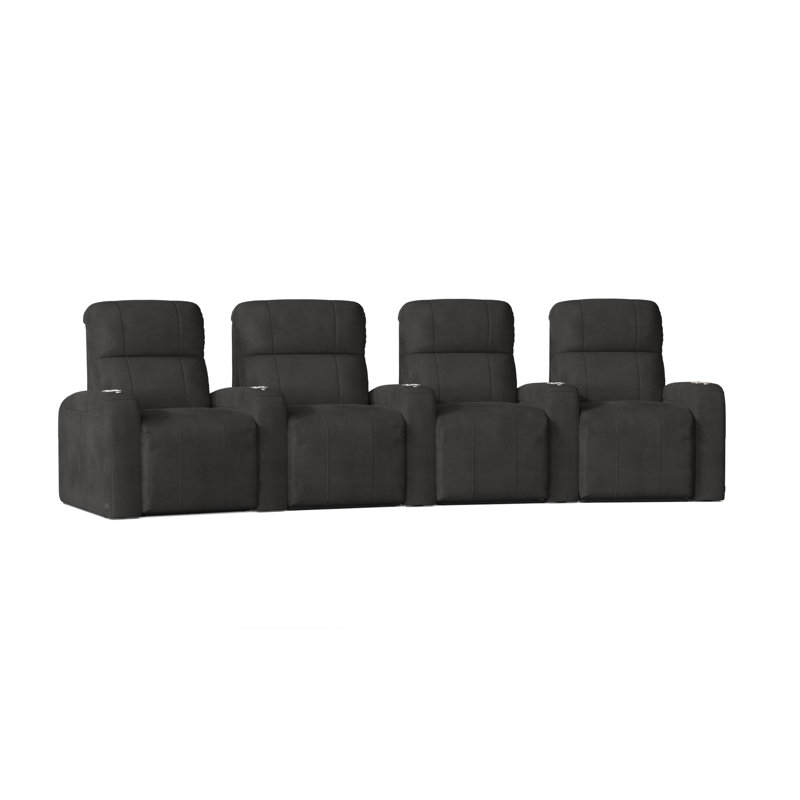 Rangée de sièges de cinéma maison (rangée de 4), Anthracite Smartsuede