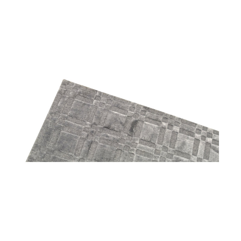 Cotton Geometric Area Rug in Gray