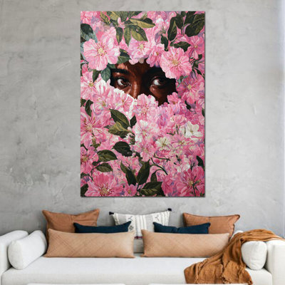 Grand art mural sur toile artistique - Art afro-américain et peinture d'une femme noire pour des espaces élégants, décoration murale encadrée avec photo, 36 po x 48 po