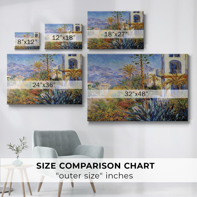 Villas at Bordighera 02, 1884-Gallery Wrapped Canvas, 12" H x 18" W