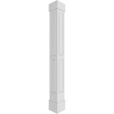 Craftsman Classic Square Non-Tapered, Double Raised Panel PVC Column Kit, Standard Capital & Base