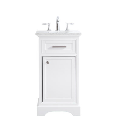 Hermes 19'' Single Bathroom Vanity with Carrara Marble Top