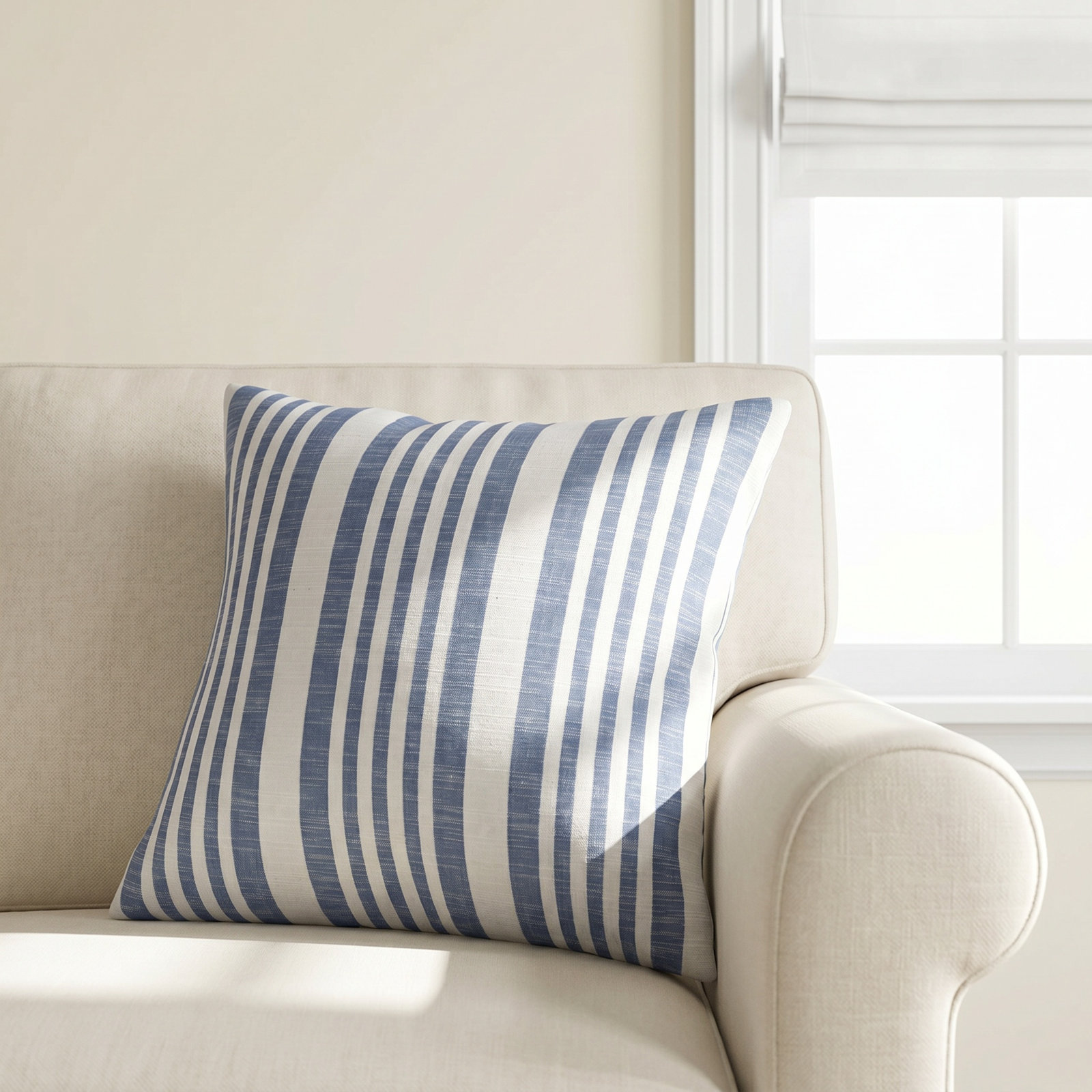 Elwen 20" x 20" Cotton Throw Pillow, French Blue