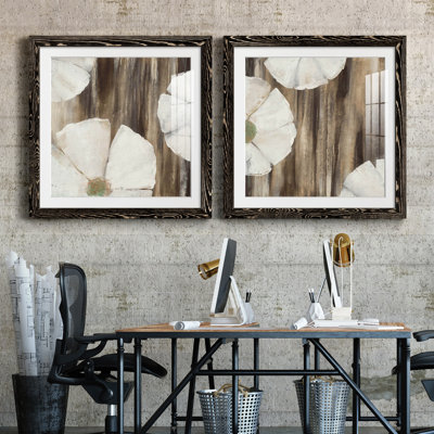 «Night Blooms I», ensemble de 2 reproductions d'art sur papier encadrées