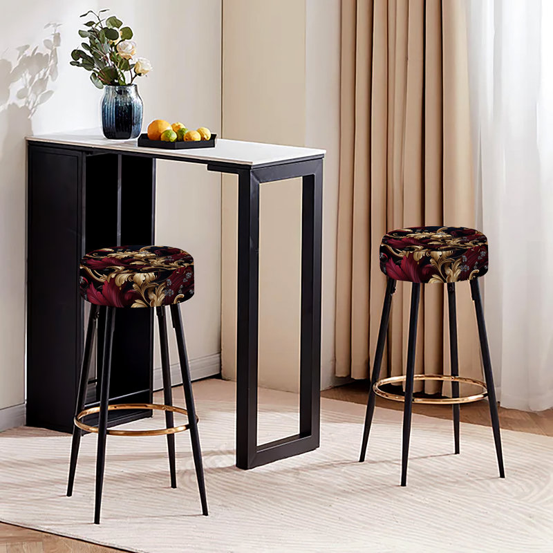 Ensemble de 2 tabourets de bar à motif victorien Opulents Royal Scrolls