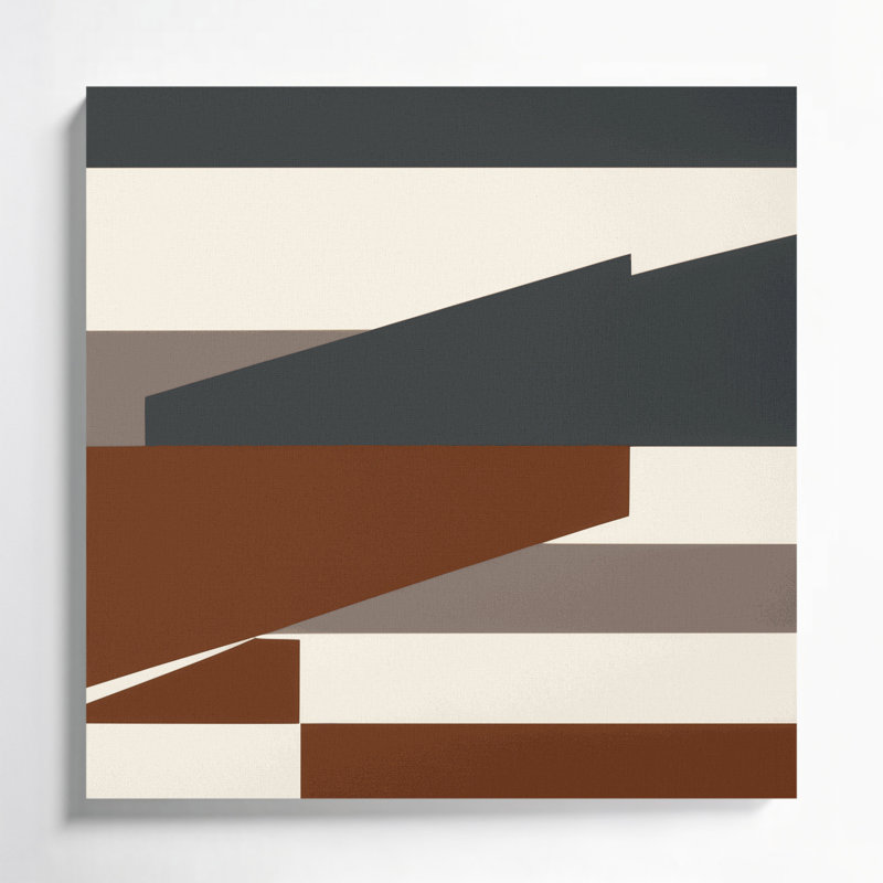 Minimalisme 6, art mural sur toile brune, H 16 po x l 16 po