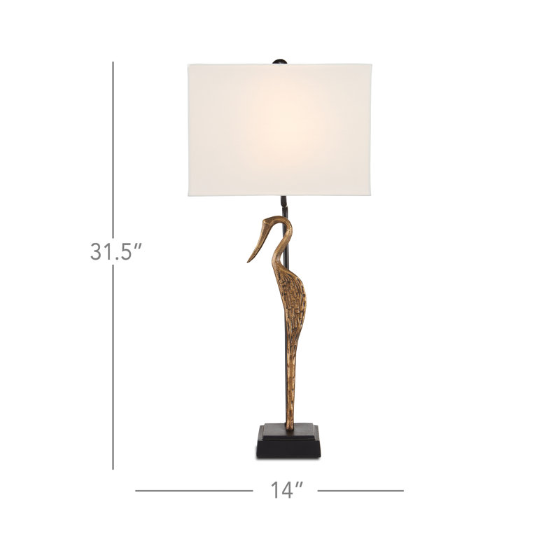 Lampe de table en laiton antique / noir 31,5 po Antigone