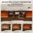 Curved-Edge Bookcase Headboard with Built-In Charging Station & Adjustable LED Lighting, King-350712591-350712817